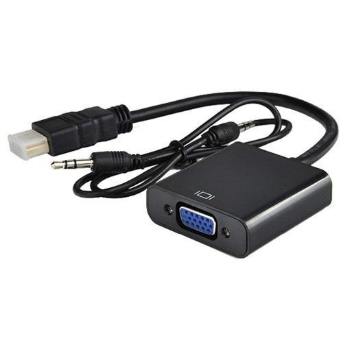 HDMI To VGA With Audio Pin Converter Cable Black