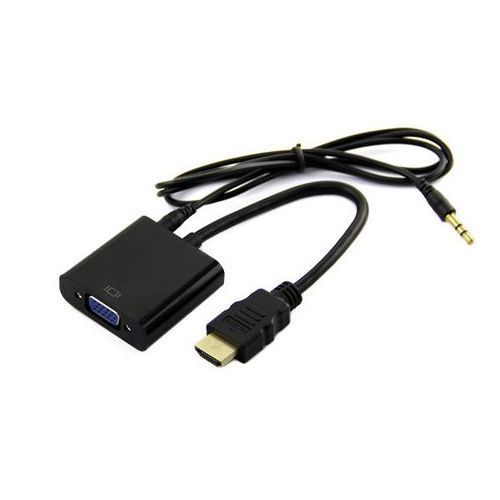 HDMI To VGA With Audio Pin Converter Cable Black