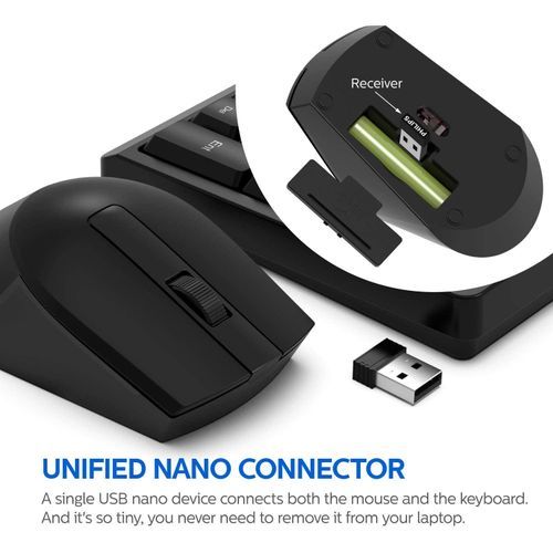 Philips Set Of Wireless Keyboard and Mouse - Black