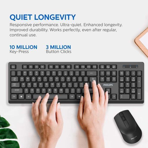 Philips Set Of Wireless Keyboard and Mouse - Black