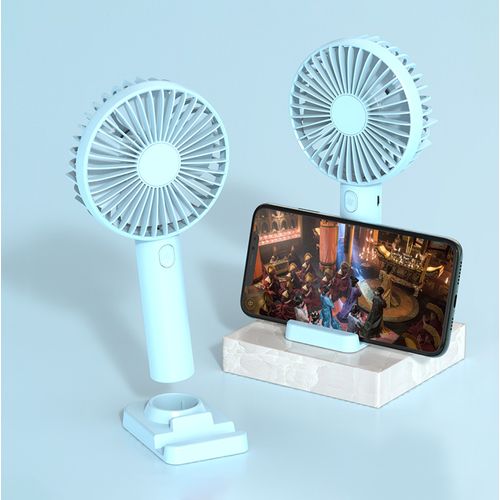 Sky Blue USB Portable Handheld Fan-Desktop Stand