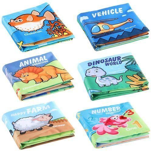6 Pieces Soft Baby Cloth Book Infants Educational Learning