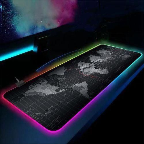 RGB Map Colorful LED Light Gaming Mouse Pad, Gaming Desk Pad