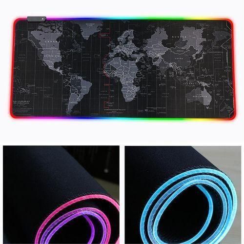 RGB Map Colorful LED Light Gaming Mouse Pad, Gaming Desk Pad