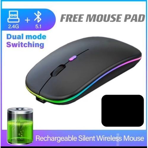 Bluetooth Dual Model Led 2.4Ghz Rechargeable Wireless Mouse