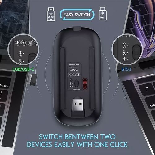 Bluetooth Dual Model Led 2.4Ghz Rechargeable Wireless Mouse