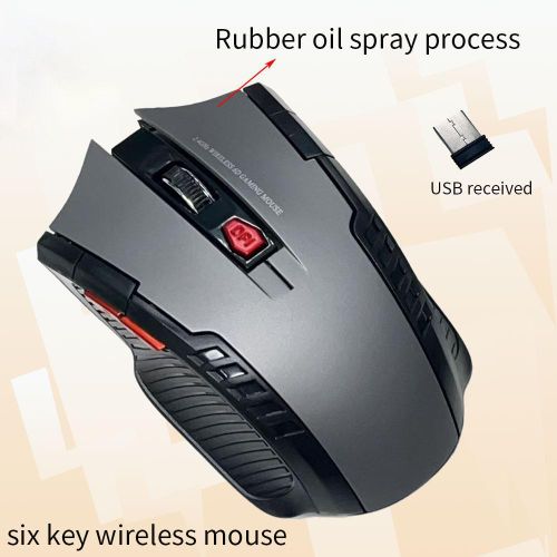 2.4G Wireless Gaming Mouse/Mice USB Rechargeable-Grey&Black