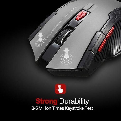 2.4G Wireless Gaming Mouse/Mice USB Rechargeable-Grey&Black