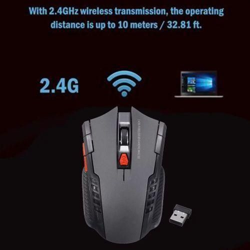 2.4G Wireless Gaming Mouse/Mice USB Rechargeable-Grey&Black