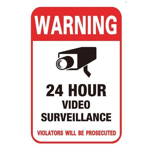 24 Hour Video Monitor Warning Label Camera Sticker Sign