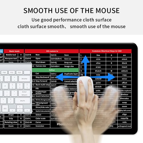 700*300 Mouse Pad Large Non-slip  Keyboard  Shortcut Key