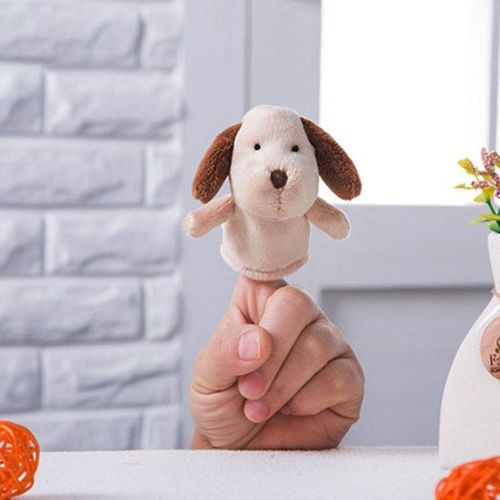 Cartoon Animal Finger Puppets Set Baby Educational Light Brown Dog