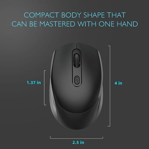 Wireless Mouse, 2.4G Silent Mouse, USB Nano Receiver