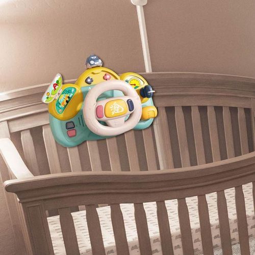 Steering Wheel Toy Turning Pressing Pushing Pulling Blue