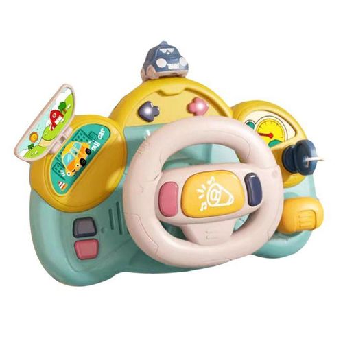 Steering Wheel Toy Turning Pressing Pushing Pulling Blue