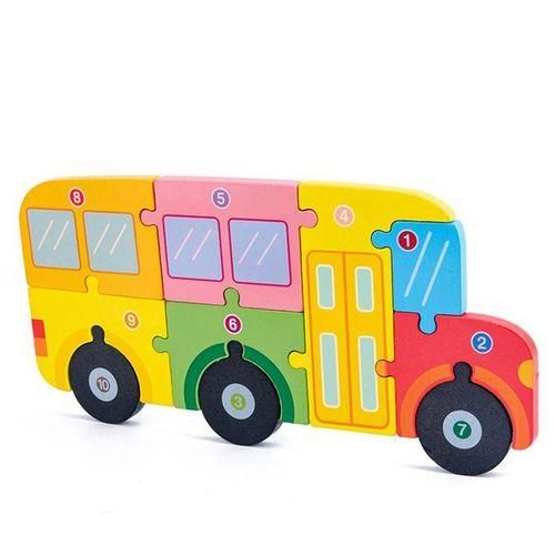 Montessori Assemble Cognitive 3D Puzzle Early Learning Blocks For Bus