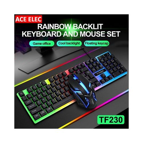 T-wolf TF230 Wired Gaming Keyboard With Background Light & Mouse