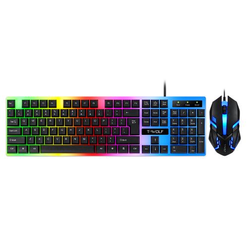 T-wolf TF230 Wired Gaming Keyboard With Background Light & Mouse