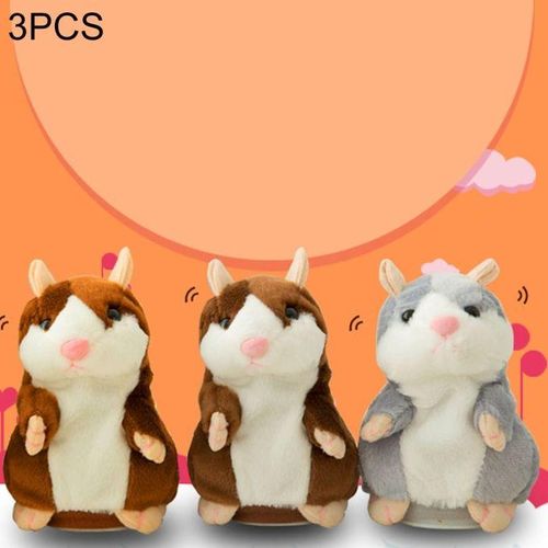 3 PCS Hamster Plush Toy With Talking And Changing Voice