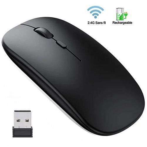Optical Wireless Rechargeable Mouse Slim -Black