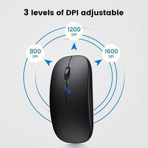 Optical Wireless Rechargeable Mouse Slim -Black