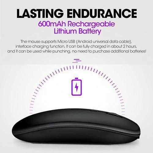 Optical Wireless Rechargeable Mouse Slim -Black