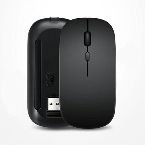 Optical Wireless Rechargeable Mouse Slim -Black
