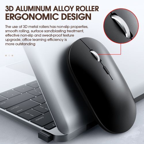 T-wolf Wireless Rechargeable Mouse 360Hours Long Battery Life