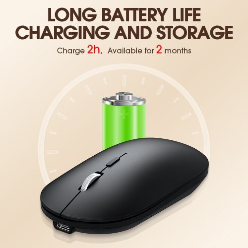 T-wolf Wireless Rechargeable Mouse 360Hours Long Battery Life