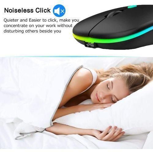 LED 2.4G Rechargeable Wireless Mouse Black