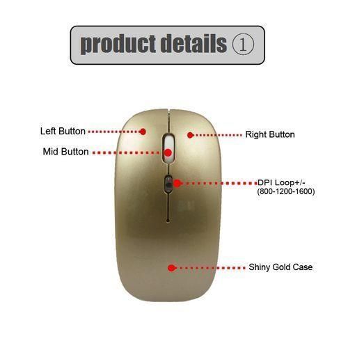 2.4G Wireless Charging Mouse Gold