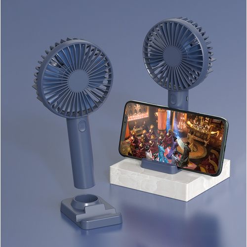 Navy Blue USB Portable Handheld Fan-Desktop Stand