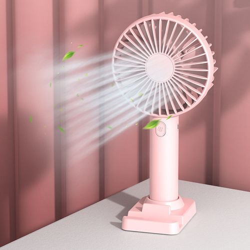 Pink USB Portable Handheld Fan-Desktop Stand