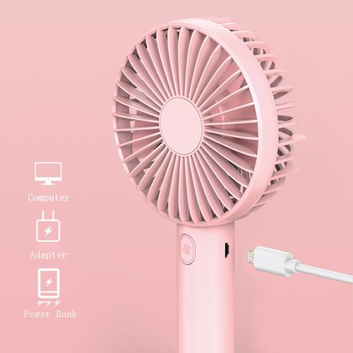 Pink USB Portable Handheld Fan-Desktop Stand