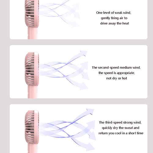 Pink USB Portable Handheld Fan-Desktop Stand