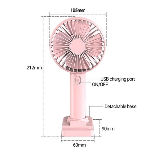 Pink USB Portable Handheld Fan-Desktop Stand