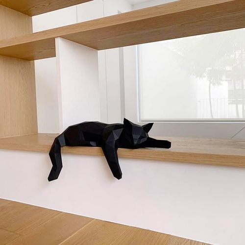Sleeping Cat Paper Model Origami 3D Papercraft Home Hallway Party Ornaments Room Decor Art Decorations DIY Puzzles Toys