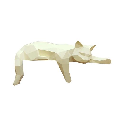 Sleeping Cat Paper Model Origami 3D Papercraft Home Hallway Party Ornaments Room Decor Art Decorations DIY Puzzles Toys