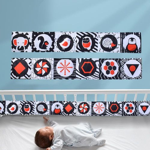 Montessori Kids Foldable Cloth Books Cartoon Animal Black and White Baby Toys for Boys and Girls Christmas Gift NO5292