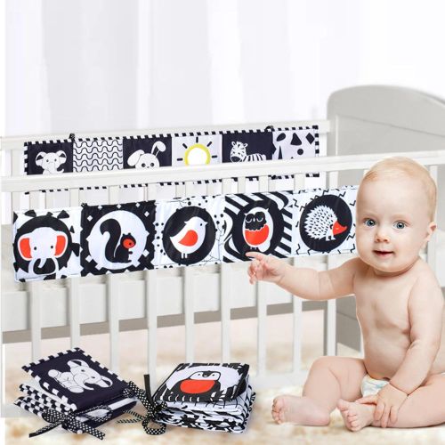 Montessori Kids Foldable Cloth Books Cartoon Animal Black and White Baby Toys for Boys and Girls Christmas Gift NO5292