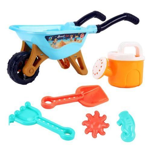 1Set/6pcs  Toys Trolley Rakes For Kids Toddlers Boys Blue NO5116