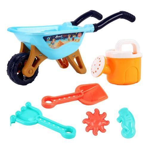 1Set/6pcs  Toys Trolley Rakes For Kids Toddlers Boys Blue NO5116
