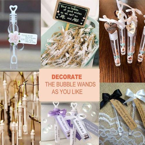 10 Pcs Love Heart Wand Tube Bubble Soap Bottle Wedding Gifts