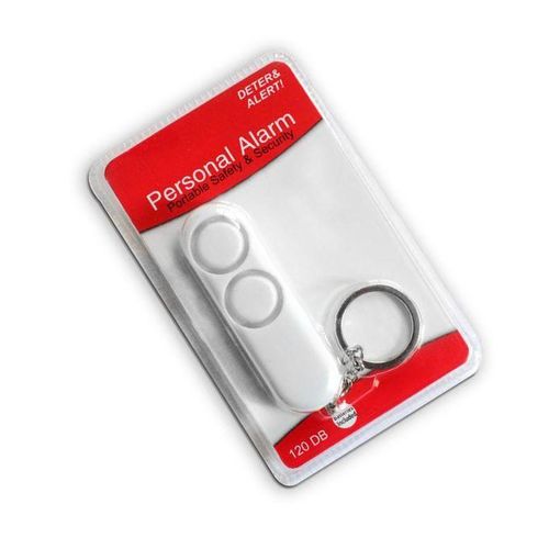 DM Fashion 120dB Anti-rape Device Dual Speakers Loud Alarm Alert Keychain Pendant  White
