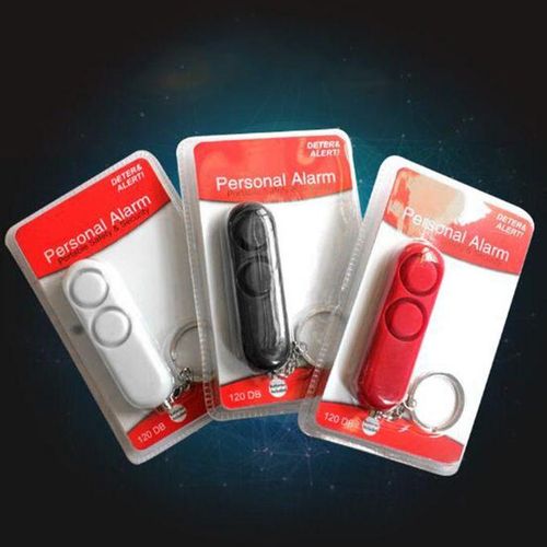 DM Fashion 120dB Anti-rape Device Dual Speakers Loud Alarm Alert Keychain Pendant  White