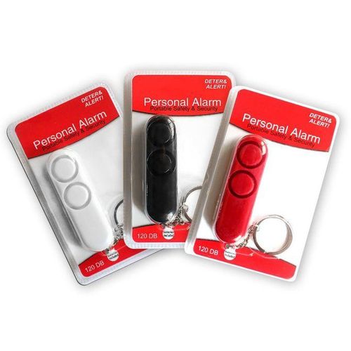 DM Fashion 120dB Anti-rape Device Dual Speakers Loud Alarm Alert Keychain Pendant  White