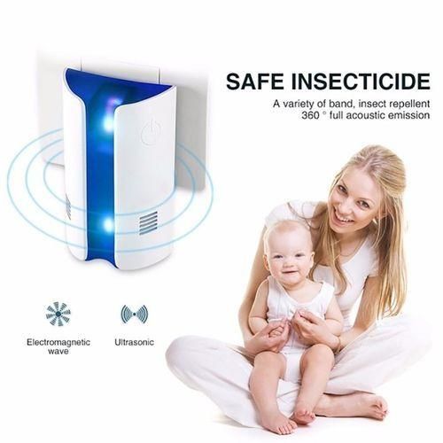 Electronic Ultrasonic Pest Repeller For Mice Bed Bugs Moths Spiders Mosquitoes Insect -White.