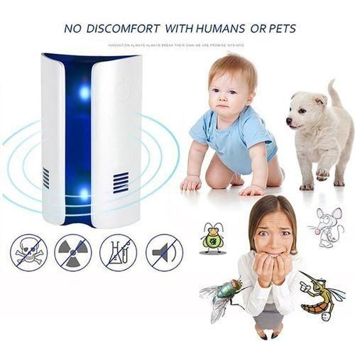 Electronic Ultrasonic Pest Repeller For Mice Bed Bugs Moths Spiders Mosquitoes Insect -White.