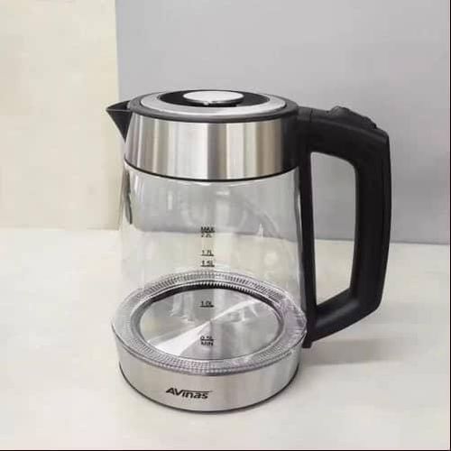 AVINAS 2.2 Litre Glass Electric Milk Water Boiling Kettle Boiler Jar- Clear.