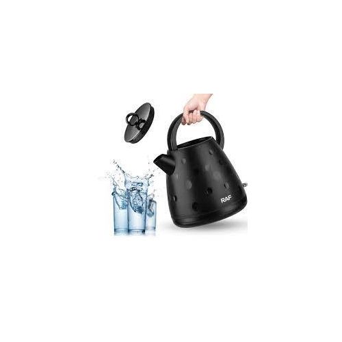 RAF 2 Litre Double Wall Tea Maker Boiler Stainless Steel Water Boiler Electric Kettle Tea Pot With Handle- Black